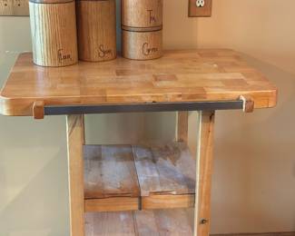 Butcher block kitchen stand 
