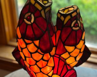 Stained glass fish lamp 
