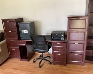 Heavy vintage desk and files will be sold as a set.