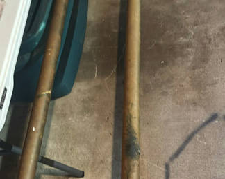 Lot 220: Copper pipe frame with floor flange bases