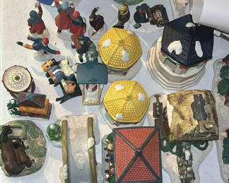 Lot 209: Assorted Christmas Village Figurines and Ceramic Decorations