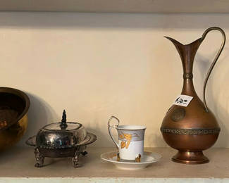 Lot 38: Antique metalware and ceramics collection