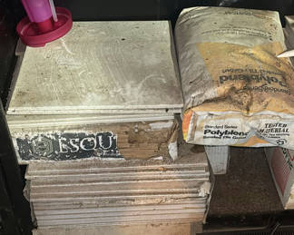 Lot 223: Tile installation materials: cement backer boards, grout, and caulk