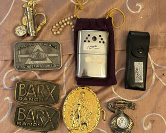 Lot 311: Vintage memorabilia collection with BAR X Ranch patches and assorted items