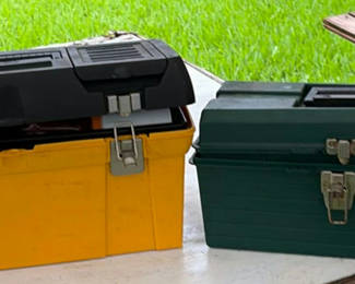 Lot 31: Assorted Tool Boxes with Hardware and Tools