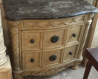 Lot 276: Ornate marble-top dresser