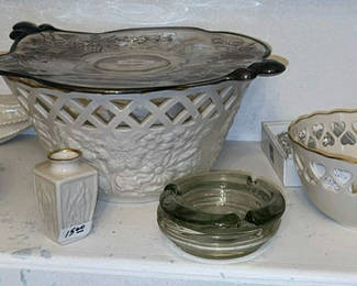 Lot 46: Lenox White Porcelain Decorative Set with Gold Trim