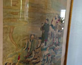 Very large framed scroll