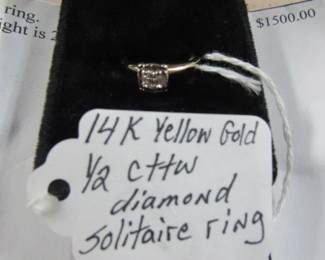 14K Diamond Solitaire Ring w/Appraisal 