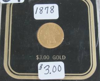 1878 Gold $3.00 Coin