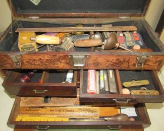 Oak Machinist Chest w/Contents