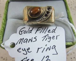 Mans Tiger Eye Ring