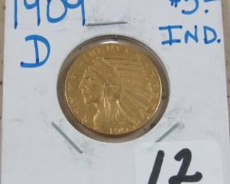1909-D Gold $5.00 Indian Head Coin