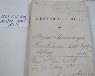 1865 Civil War Muster-Out Roll