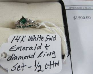 14K Emerald & Diamond Ring w/Appraisal 
