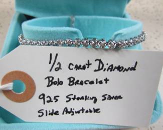 Sterling & Diamond Bolo Bracelet