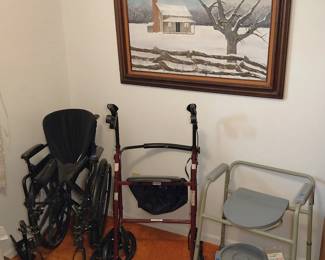 Rollator, wheel chair, commode
