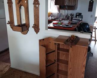DVD cabinet, wall mirror