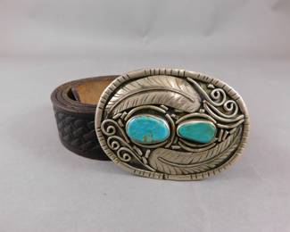 Native American silver belt