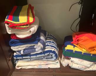 Afghans, antique quilts