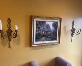 Brass wall sconces