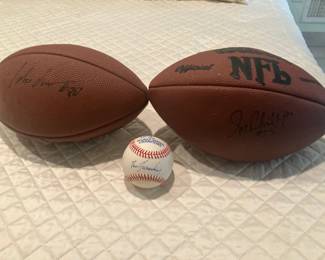 Signed Lake Dawson football, signed Joe Phillips football