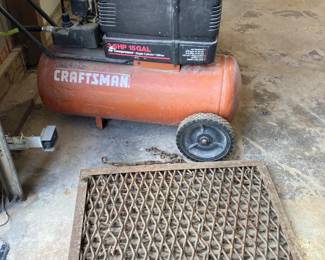 Craftsman air compressor, iron floor grate