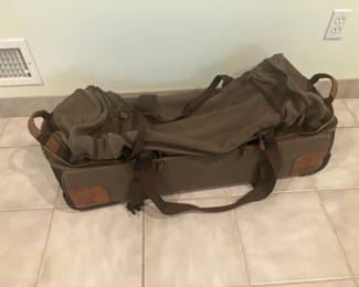 Cabella's rolling duffle bag w leather trim