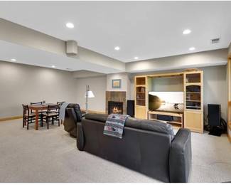 Dining set and leather couch and leather chair