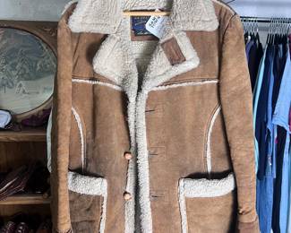 Robert Redford suede and shearling rugged coat XL