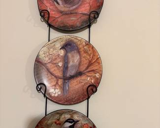 Bird plates with holder