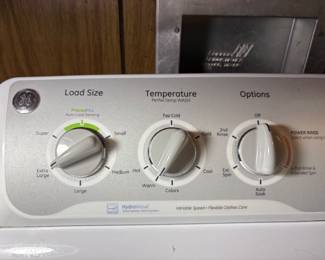 Controls on washer