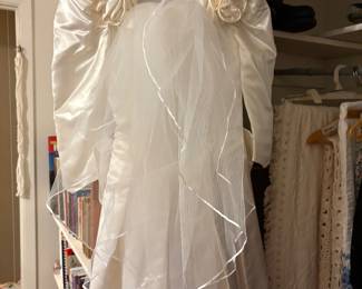 Bedroom - top of wedding dress with veil