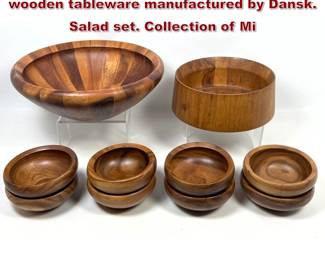Lot 1064 Collection of MidCentury Modern wooden tableware manufactured by Dansk. Salad set. Collection of Mi