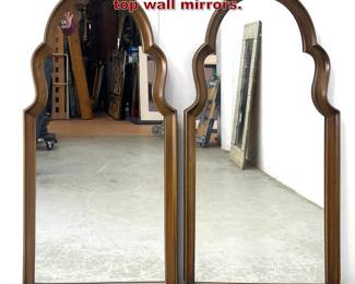 Lot 975 Pair Moroccaninspired lobed arch top wall mirrors. 