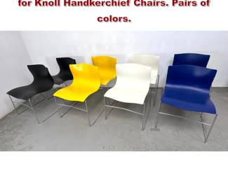 Lot 1089 Set 8 Massimo and Lella Vignelli for Knoll Handkerchief Chairs. Pairs of colors. 