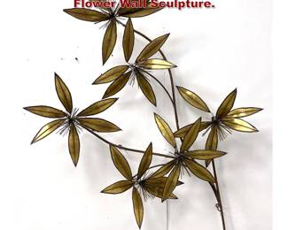 Lot 755 C. Jere 1981 Brutalist Cut Metal Flower Wall Sculpture. 