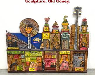 Lot 715 Harry Glaubach Mixed Media Wall Sculpture. Old Coney. 