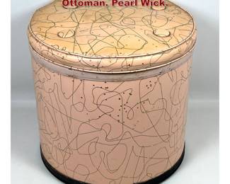 Lot 983 50s Modern Vinyl Lift Top Stool Ottoman. Pearl Wick. 