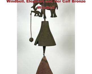 Lot 788 Paolo Soleri for Cosanti Originals Windbell. Elephant and Her Calf Bronze Windbell
