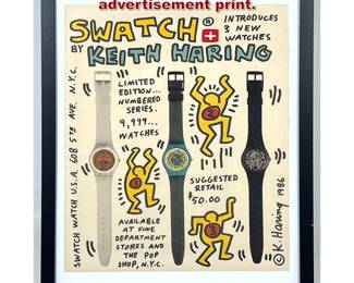 Lot 748 Keith Haring swatch watch advertisement print.