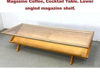 Lot 685 John Keal for Brown Saltman Magazine Coffee, Cocktail Table. Lower angled magazine shelf. 