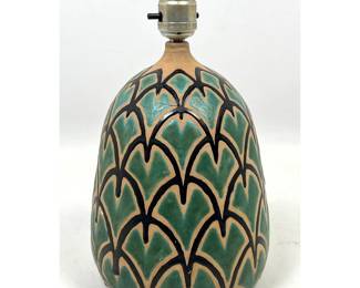 Lot 696 Signed GG Art Pottery Table Lamp. 