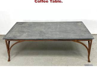 Lot 1090 Industrial Iron and Slate Large Coffee Table. 