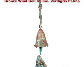 Lot 784 PAOLO SOLERI for ARCOSANTI Bronze Wind Bell Chime. Verdigris Patina 