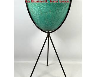 Lot 945 Fiberglass Bullet Planter Attributed to Kimball. Iron base. 