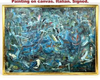 Lot 889 Carpaza Abstract Modern Oil Painting on canvas. Italian. Signed.
