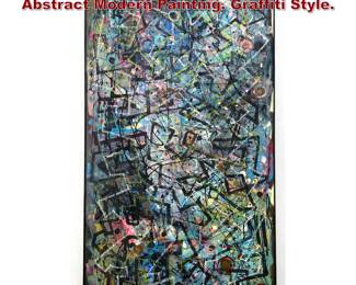 Lot 1085 7ft Extra Large Dennis Sakelson Abstract Modern Painting. Graffiti Style. 