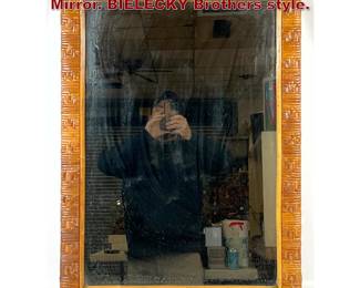 Lot 966 Woven Rattan Rectangular Wall Mirror. BIELECKY Brothers style. 