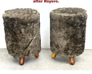 Lot 948 Pair Tall Upholstered Stools after Royere. 